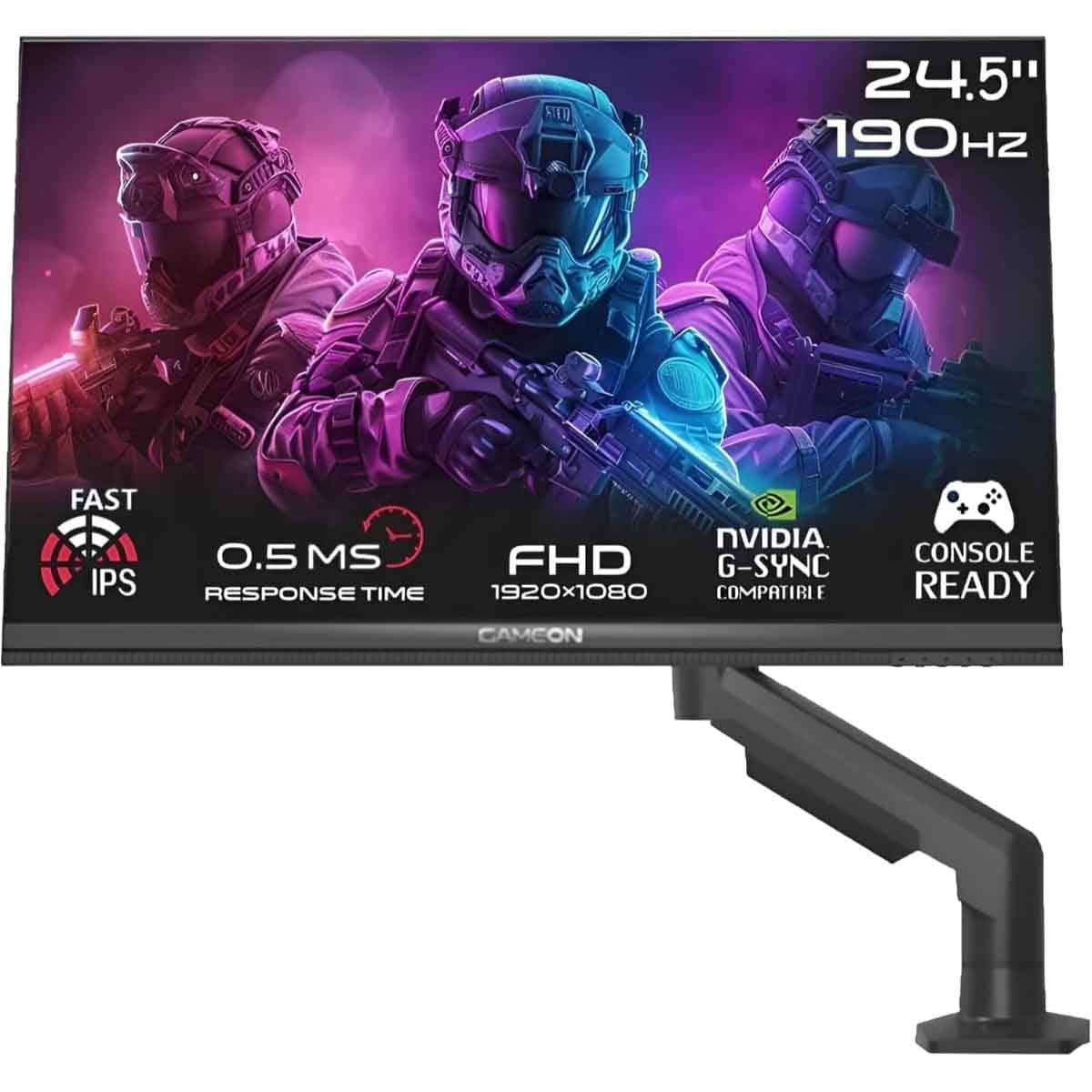 جيم أون شاشة ألعاب FHD بحجم 24" 190Hz Fast IPS سلسلة Midnight Pro X سوداء موديل GOM24FHD190IPSX