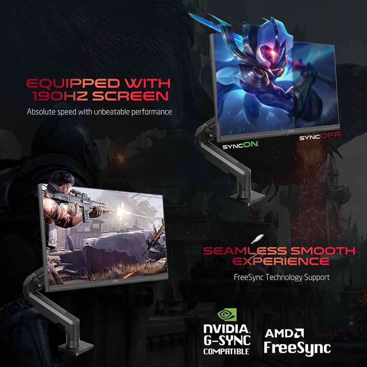 Game On Black 24" GOM24FHD190IPSX Midnight Pro X Series FHD 190Hz Fast IPS Gaming Monitor