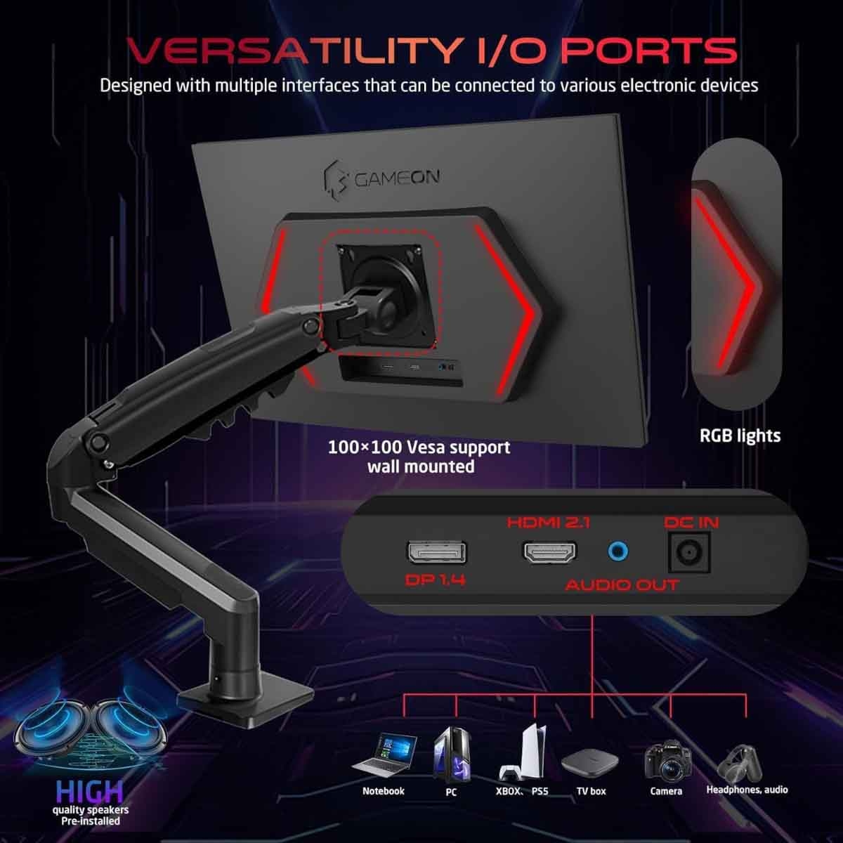 Game On Black 24" GOM24FHD190IPSX Midnight Pro X Series FHD 190Hz Fast IPS Gaming Monitor