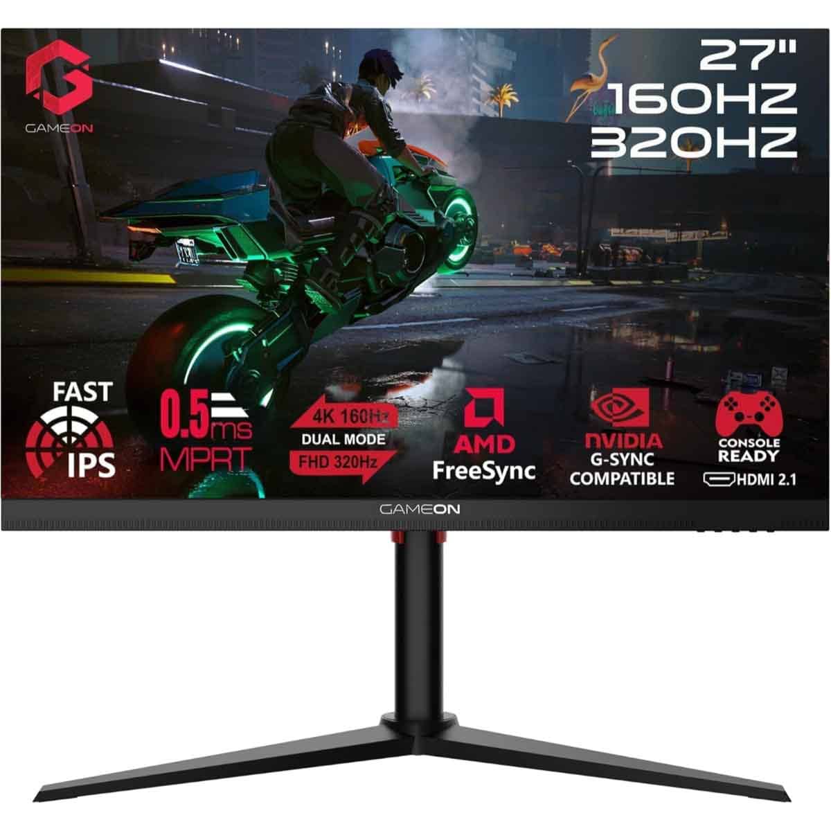 Game On Black 27" 4K UHD 320Hz Fast IPS Gaming Monitor