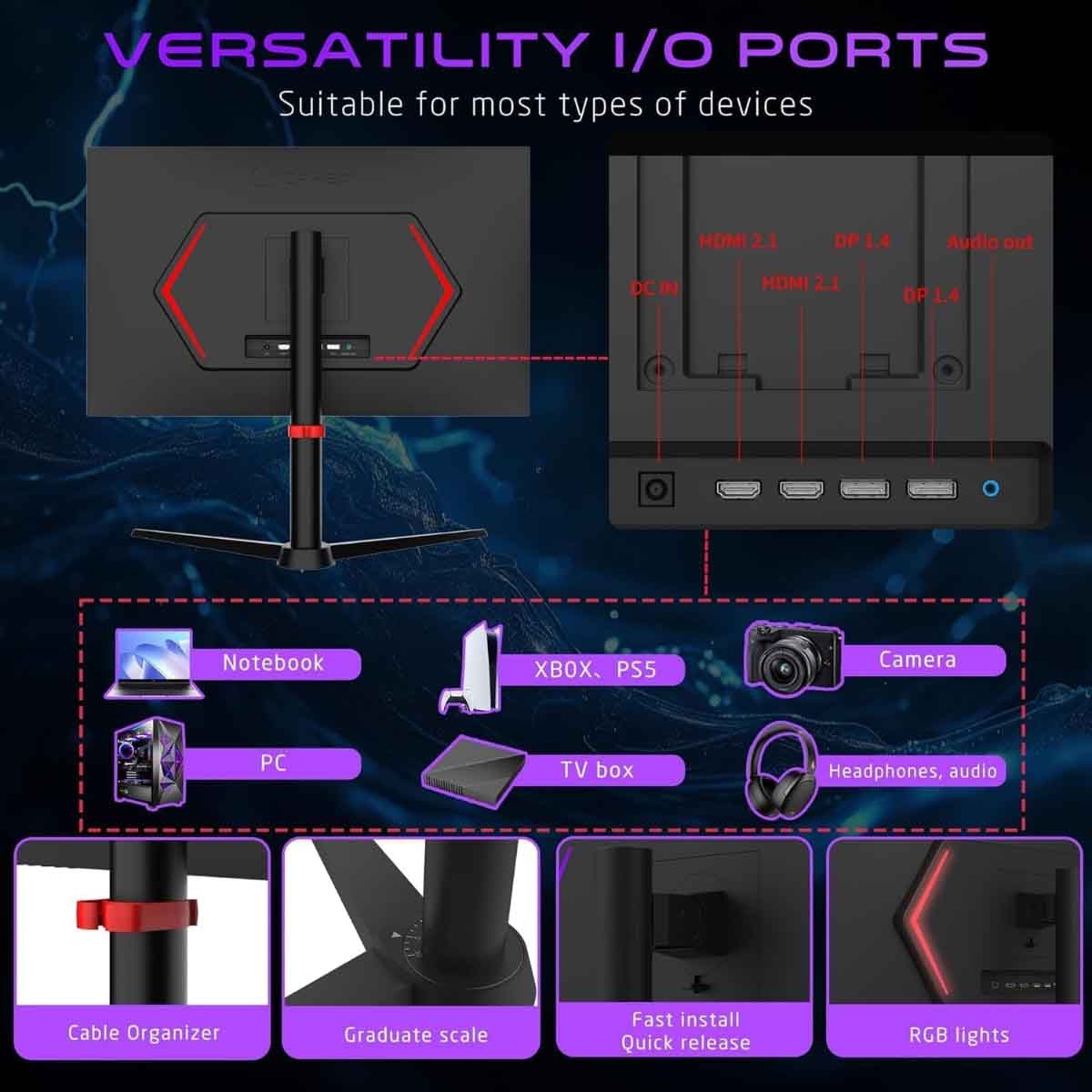 Game On 27" 4K UHD 320Hz Fast IPS Gaming Monitor