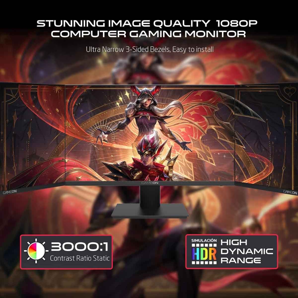 جيم أون شاشة ألعاب FHD بحجم 27" 75Hz VA سوداء موديل GOE27FHD75VA