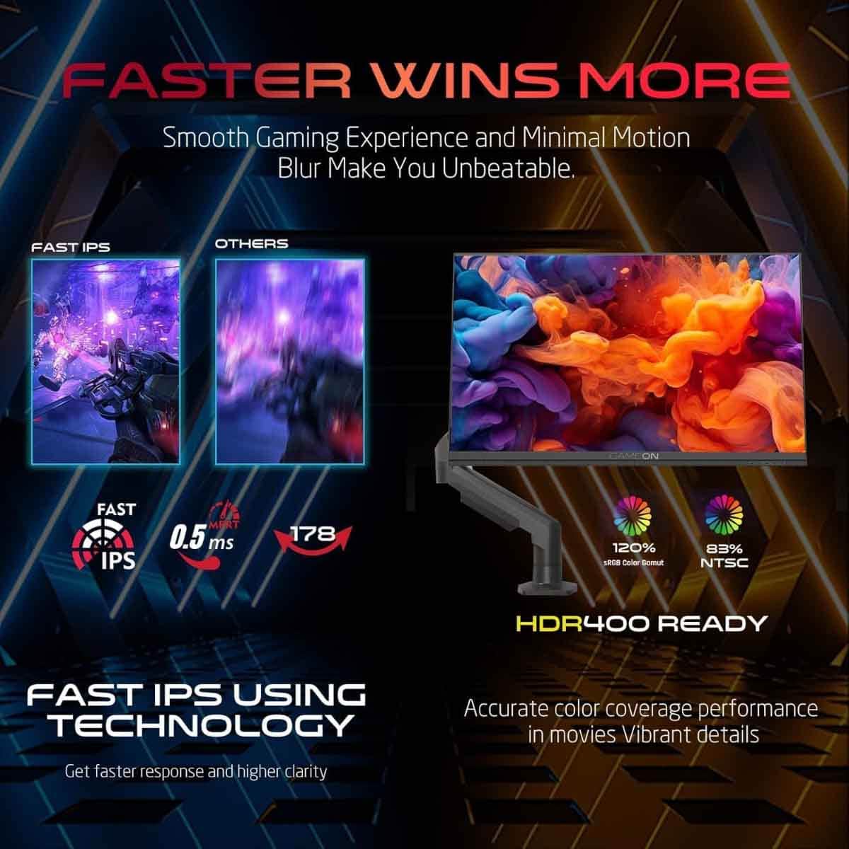Game On Black 27" GOM27FHD190IPSX Midnight Pro X Series FHD 190Hz Fast IPS Gaming Monitor