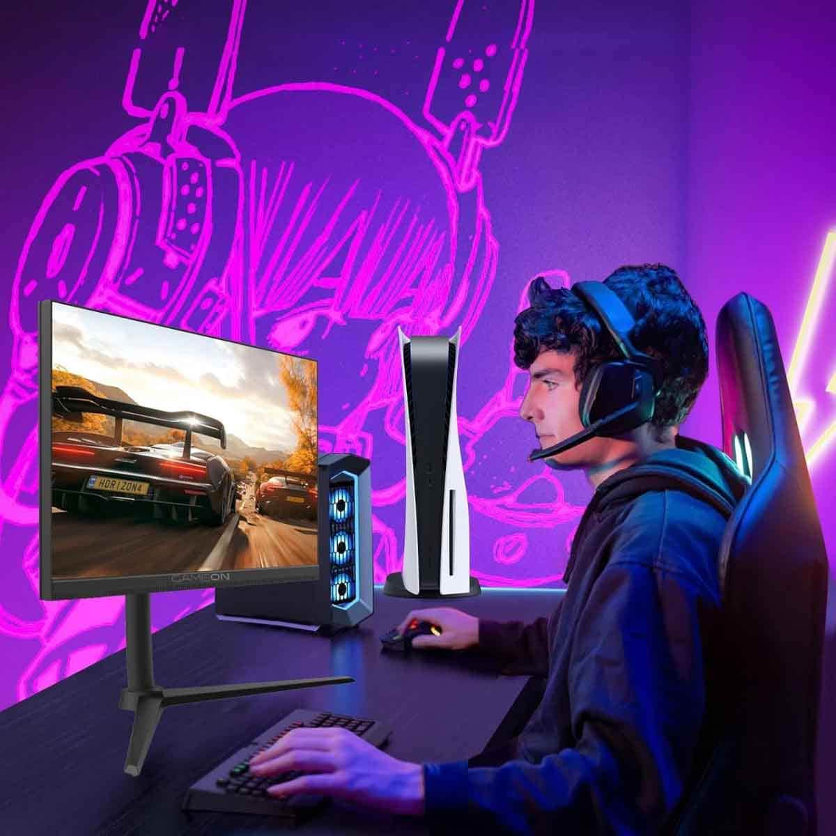 جيم أون شاشة ألعاب QHD بحجم 27" 180Hz Fast IPS سلسلة Midnight Pro سوداء موديل GOM27QHD180IPS