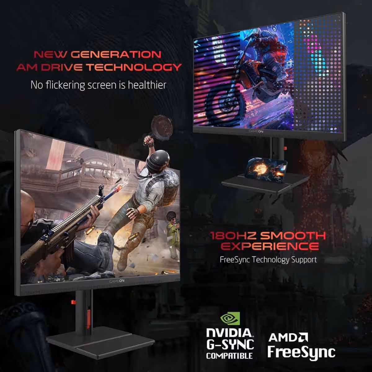 جيم أون شاشة ألعاب QHD بحجم 27" Mini LED 180Hz سلسلة Midnight Signature سوداء موديل GOML27QHD180IPS
