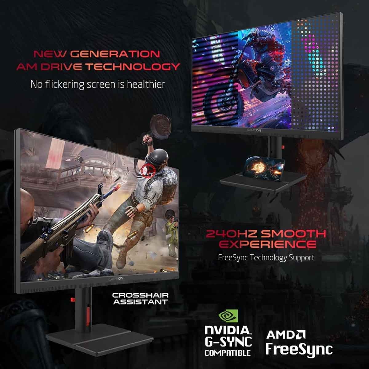 جيم أون شاشة ألعاب QHD بحجم 27" Mini LED 240Hz سلسلة Midnight Signature سوداء موديل GOML27QHD240IPS