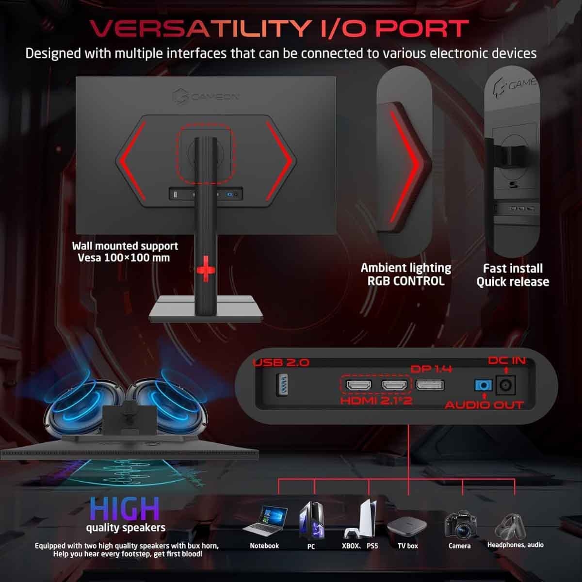 جيم أون شاشة ألعاب QHD بحجم 27" Mini LED 240Hz سلسلة Midnight Signature سوداء موديل GOML27QHD240IPS