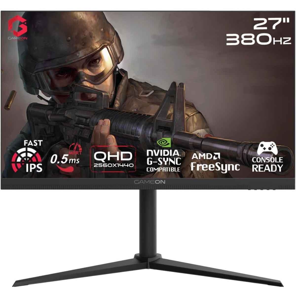 Game On Black 27" GOMP27QHD380IPS Midnight Pro Series QHD 380Hz Fast IPS Gaming Monitor