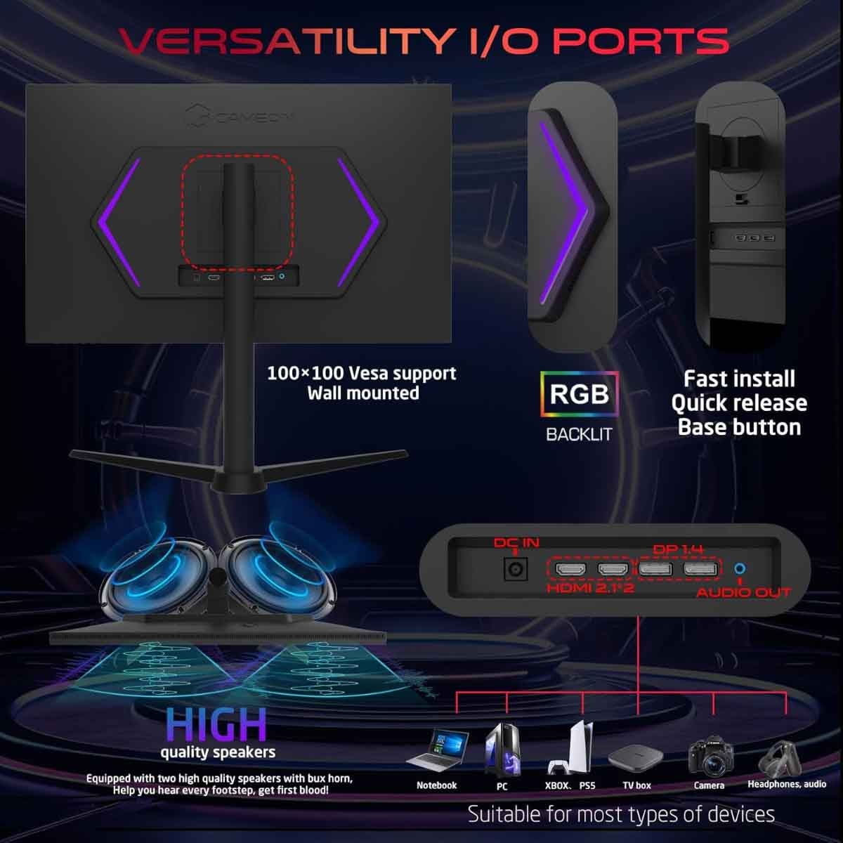 Game On Black 27" GOMP27QHD380IPS Midnight Pro Series QHD 380Hz Fast IPS Gaming Monitor