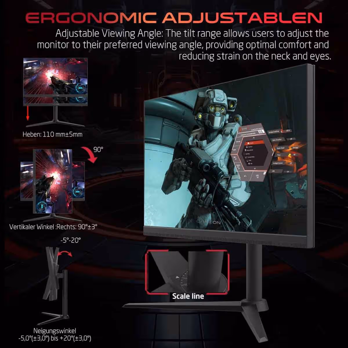 جيم أون شاشة ألعاب QHD بحجم 27" 380Hz Fast IPS سلسلة Midnight Pro سوداء موديل GOMP27QHD380IPS