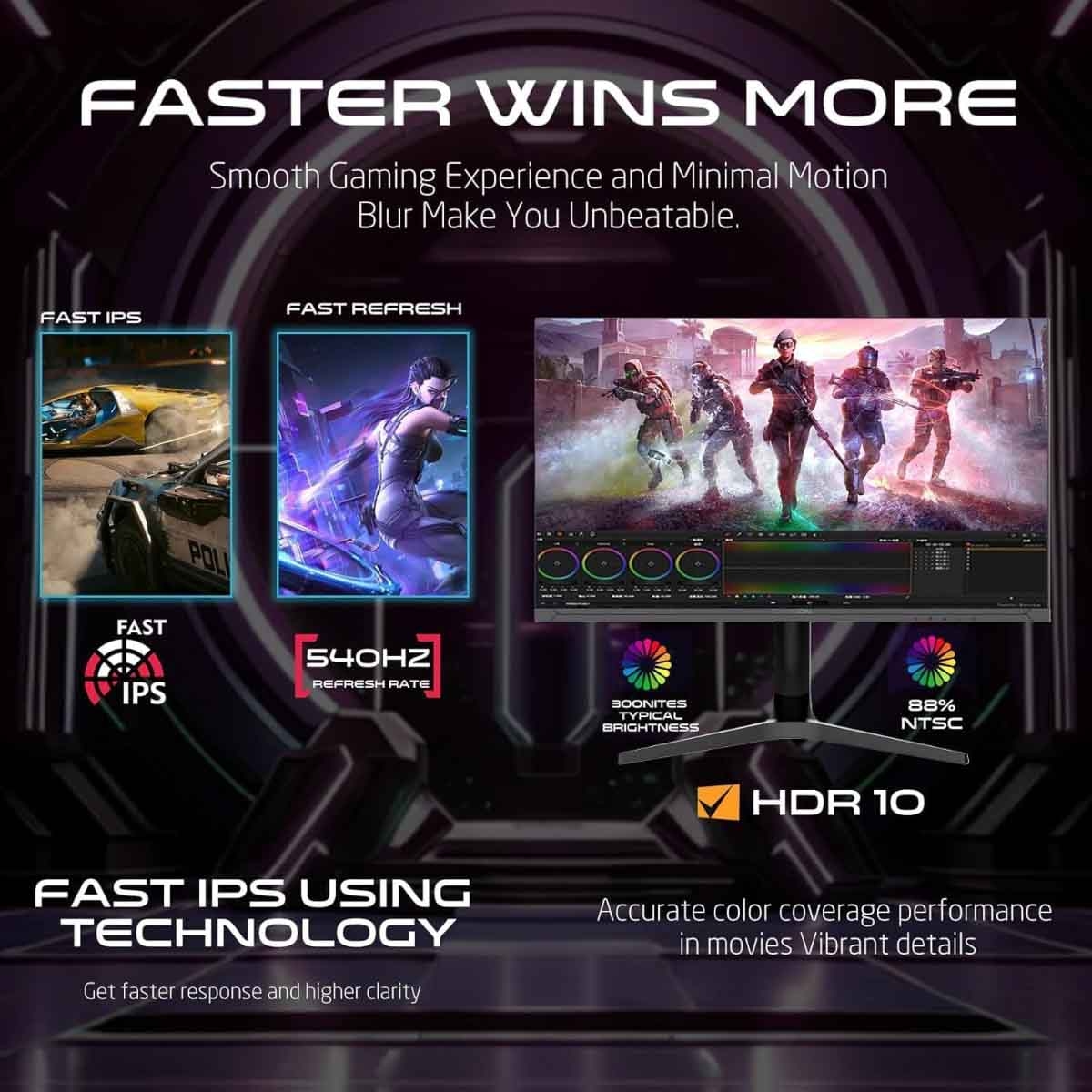 جيم أون شاشة ألعاب FHD بحجم 27" 540Hz Fast IPS موديل GOTX27FHD540IPS