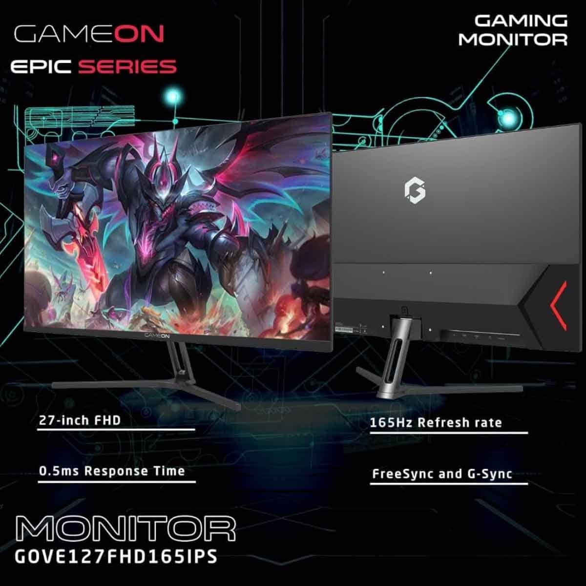 Game On Black 27" GOVE127FHD165 FHD 165Hz IPS Gaming Monitor