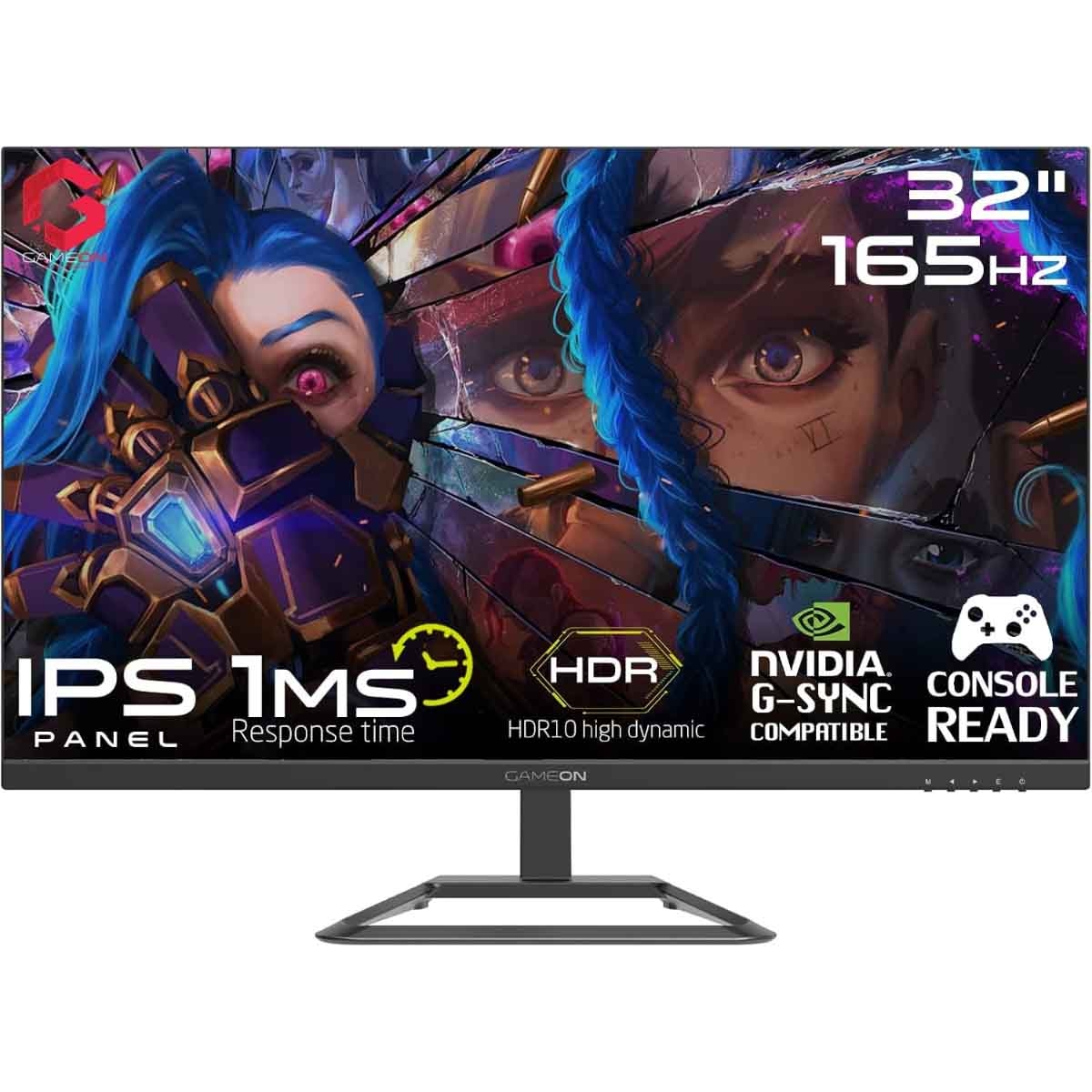 جيم أون شاشة ألعاب QHD بحجم 32" 165Hz IPS سوداء موديل GOP32QHD165