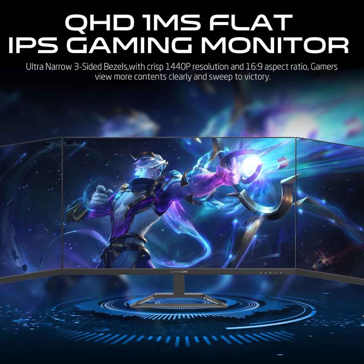 جيم أون شاشة ألعاب QHD بحجم 32" 165Hz IPS سوداء موديل GOP32QHD165