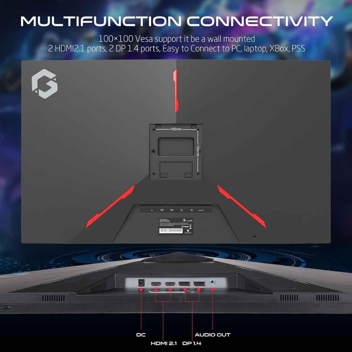 جيم أون شاشة ألعاب QHD بحجم 32" 165Hz IPS سوداء موديل GOP32QHD165