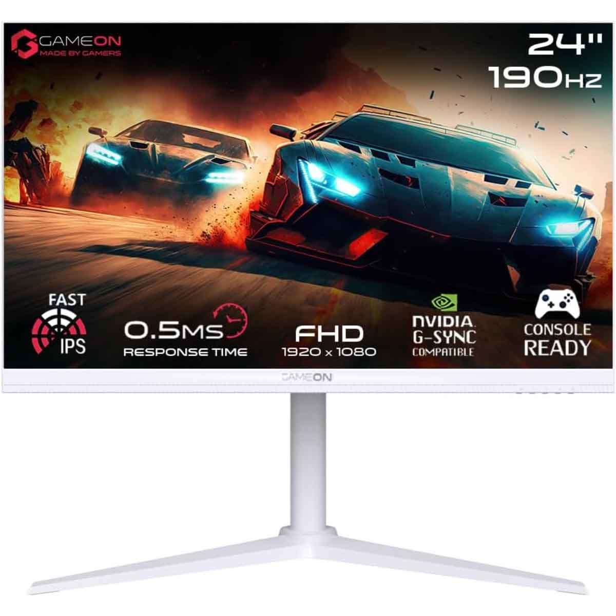جيم أون شاشة ألعاب FHD بحجم 24" 190Hz Fast IPS سلسلة Arctic Pro بيضاء موديل GOA24FHD190IPS