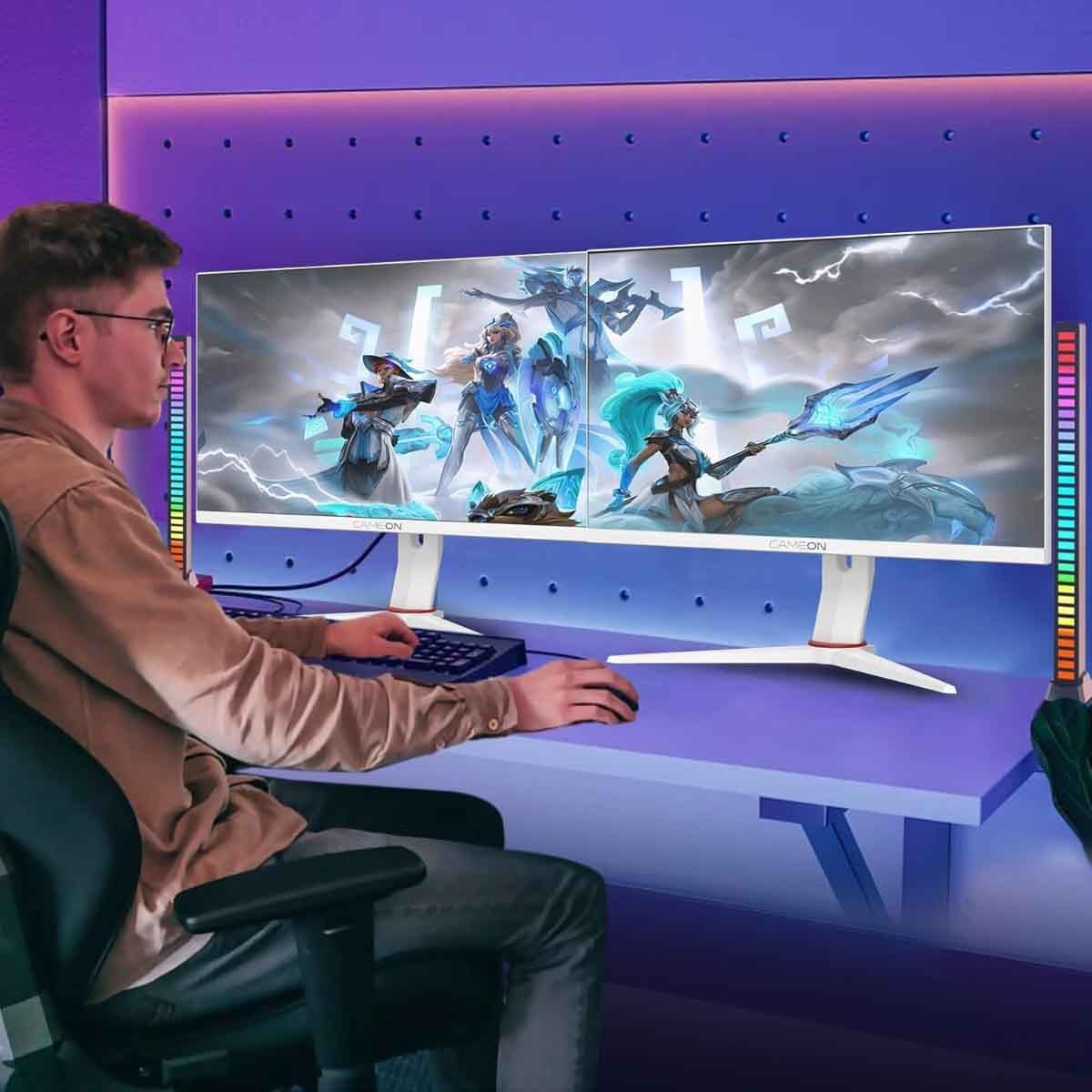 جيم أون شاشة ألعاب FHD بحجم 24" 360Hz Fast IPS سلسلة Arctic Pro بيضاء موديل GOA24FHD360IPS