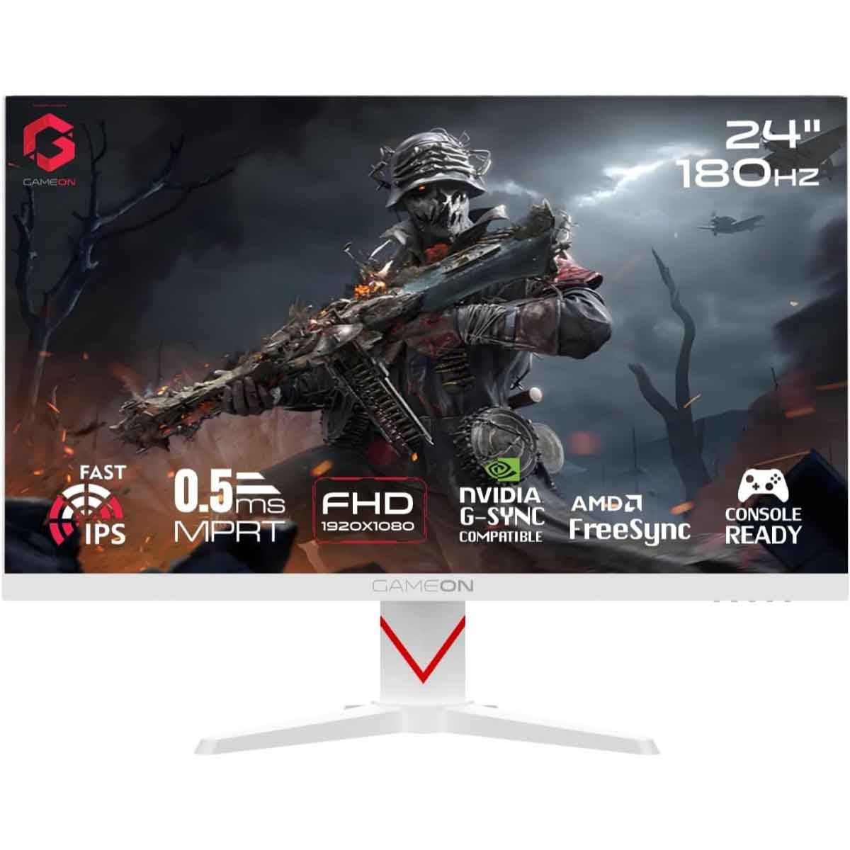 جيم أون شاشة ألعاب FHD بحجم 24" 180Hz Fast IPS سلسلة Marksman سوداء موديل GOMM24FHD180IPS