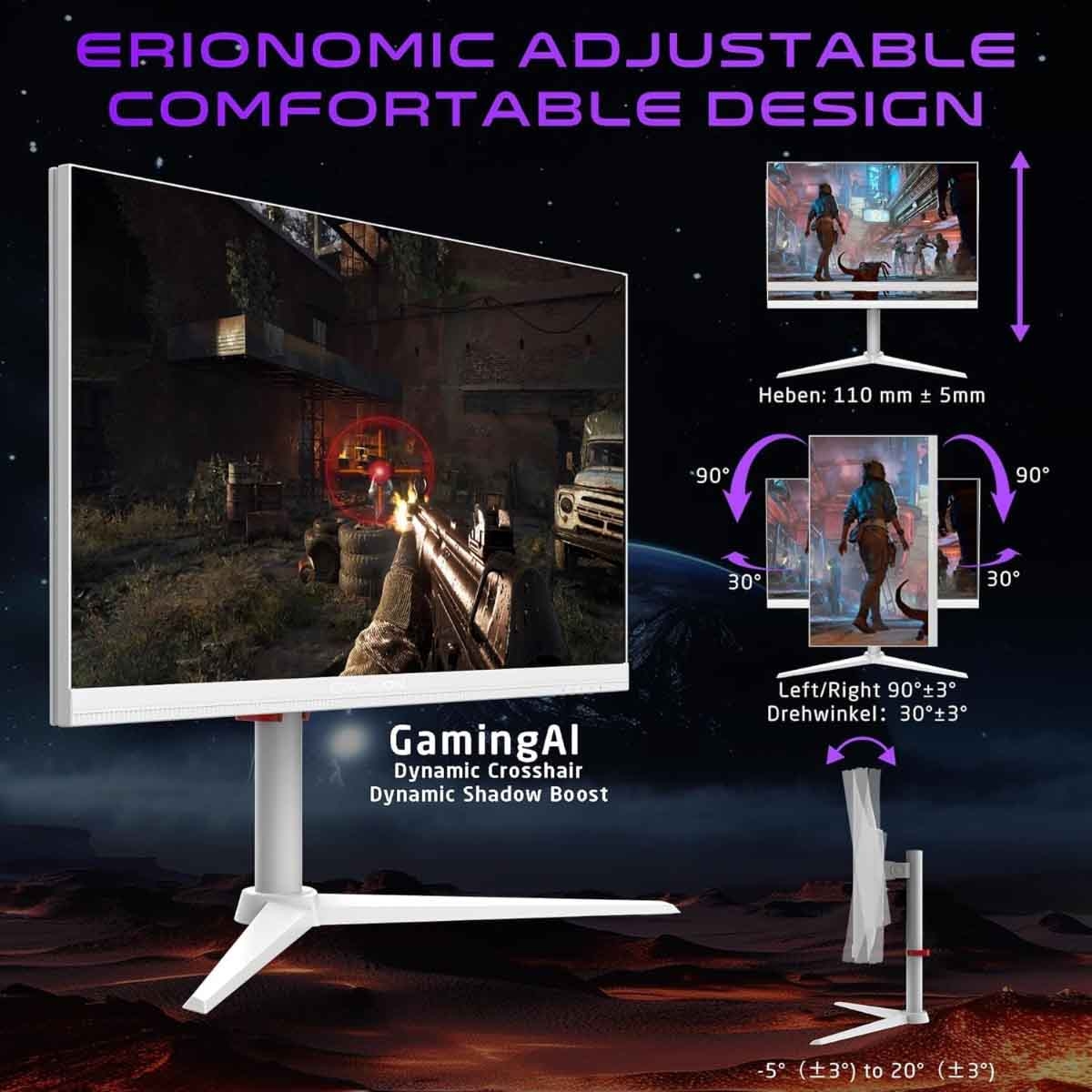 جيم أون شاشة ألعاب 4K UHD بحجم 27" 320Hz Fast IPS سوداء