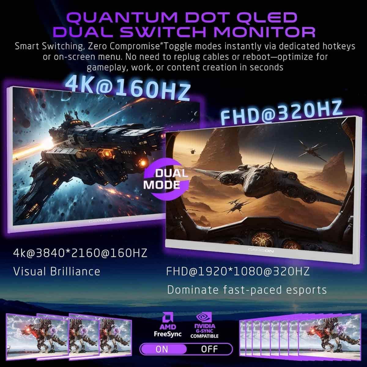 Game On 27" 4K UHD 320Hz Fast IPS Gaming Monitor