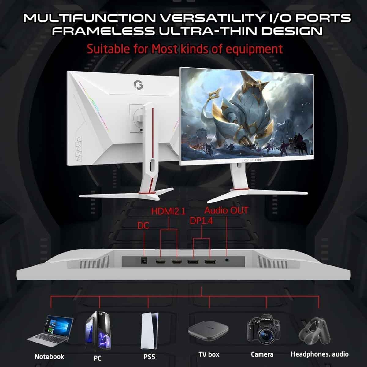 جيم أون شاشة ألعاب FHD بحجم 27" 360Hz Fast IPS سلسلة Arctic Pro بيضاء موديل GOA27FHD360IPS
