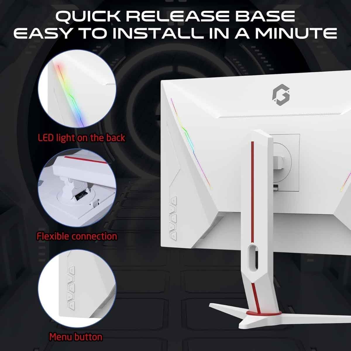جيم أون شاشة ألعاب FHD بحجم 27" 360Hz Fast IPS سلسلة Arctic Pro بيضاء موديل GOA27FHD360IPS