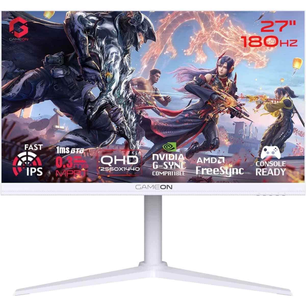 جيم أون شاشة ألعاب QHD بحجم 27" 180Hz Fast IPS سلسلة Arctic Pro بيضاء موديل GOA27QHD180IPS