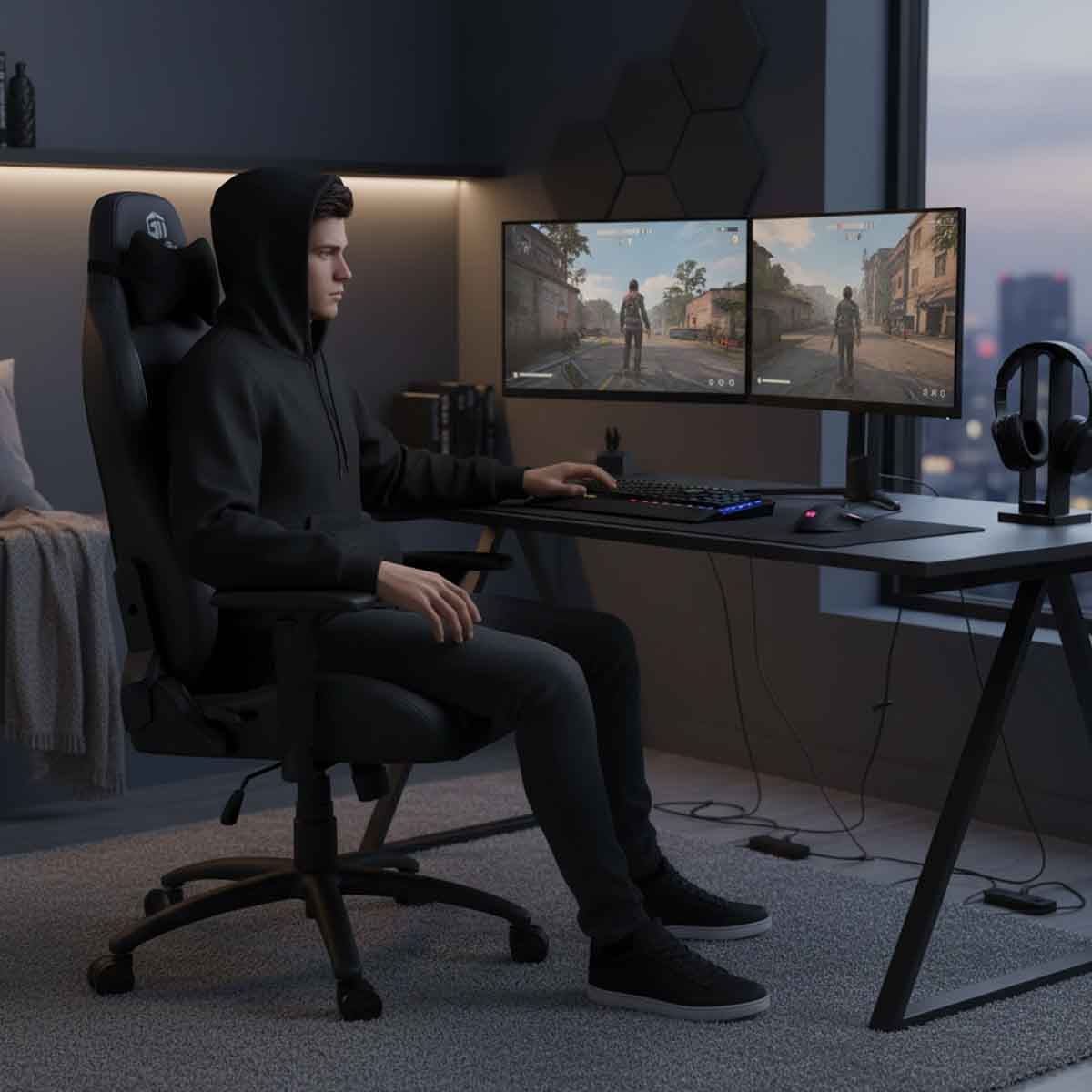 جامرتك أسود كرسي ألعاب كويست كونكيرور