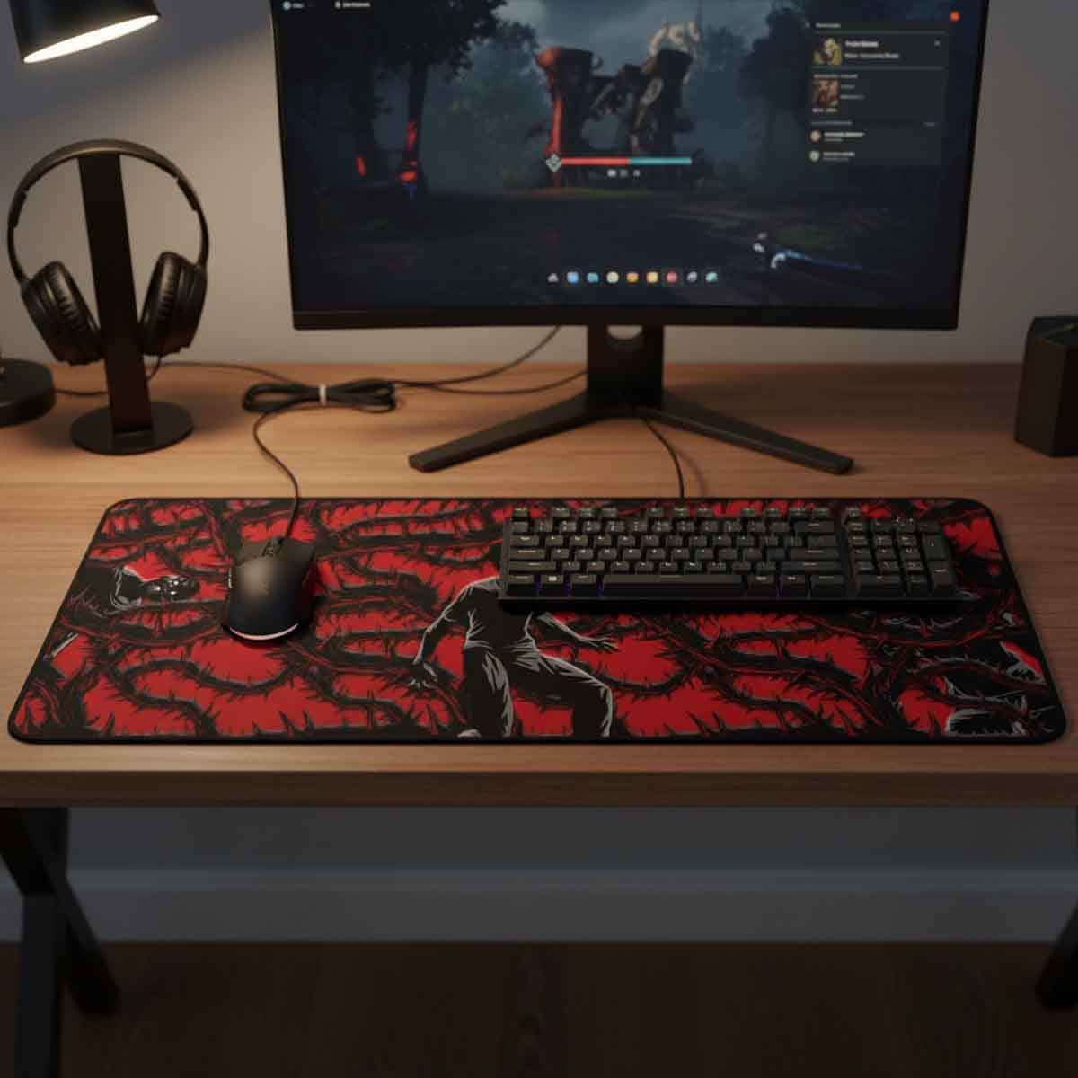 GamerTek Midnight Black RGB Desk Mat