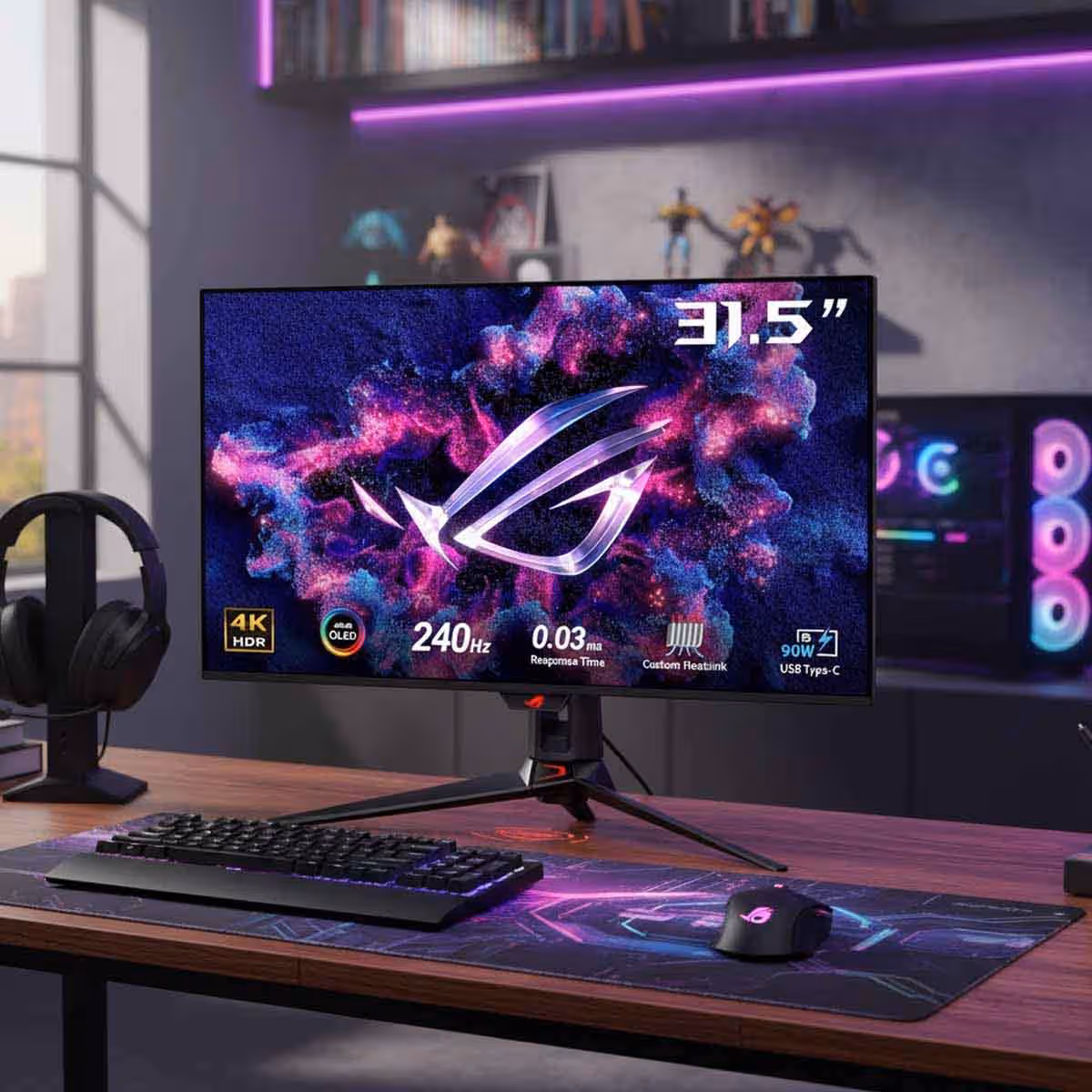 أسوس روج سويفت OLED PG32UCDM شاشة ألعاب 31.5 بوصة