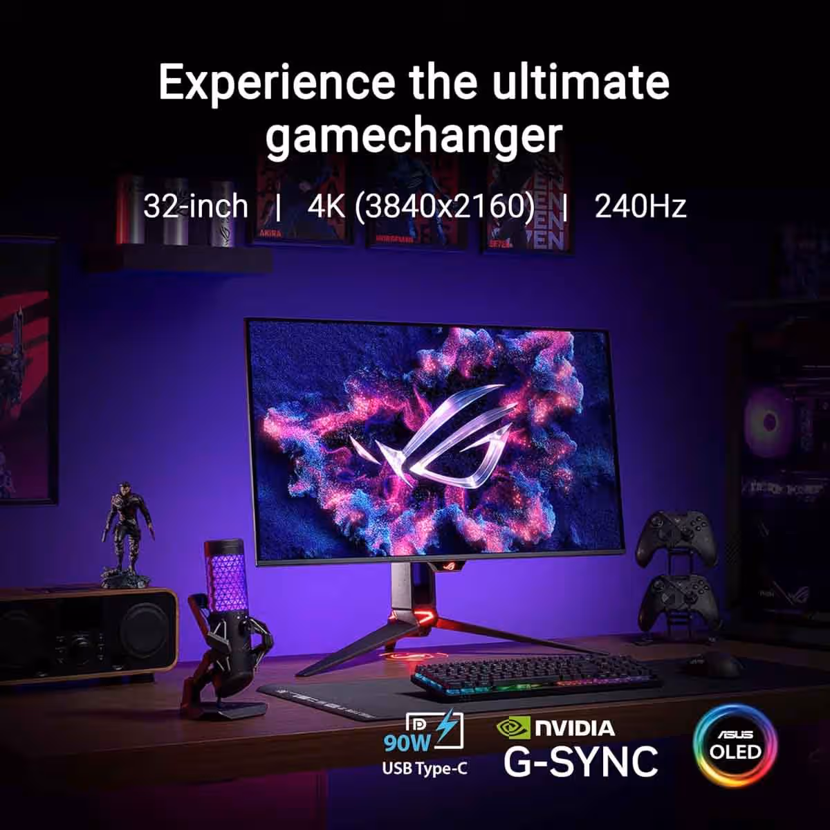 أسوس روج سويفت OLED PG32UCDM شاشة ألعاب 31.5 بوصة
