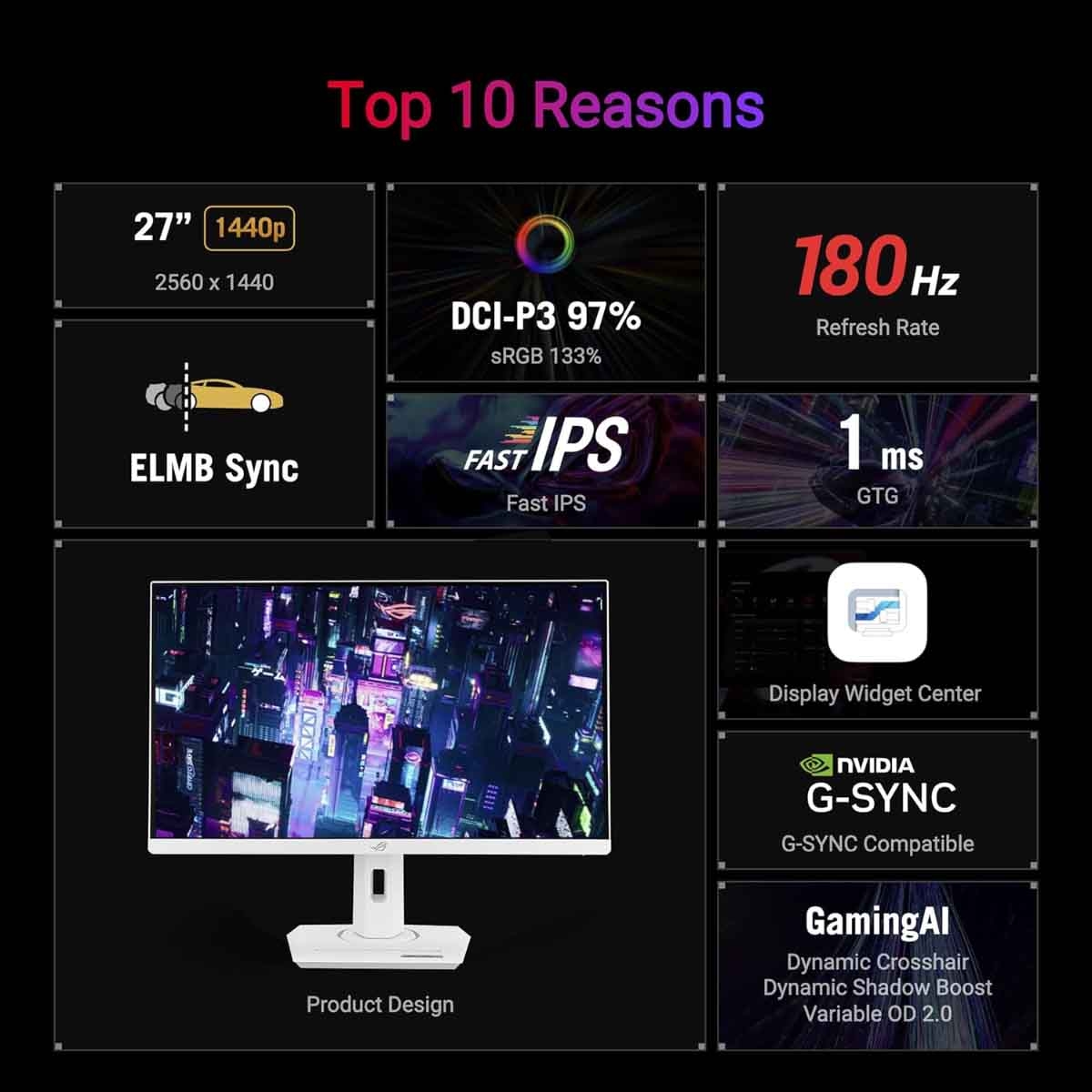 أسوس روج ستريكس XG27ACS شاشة ألعاب 27 بوصة