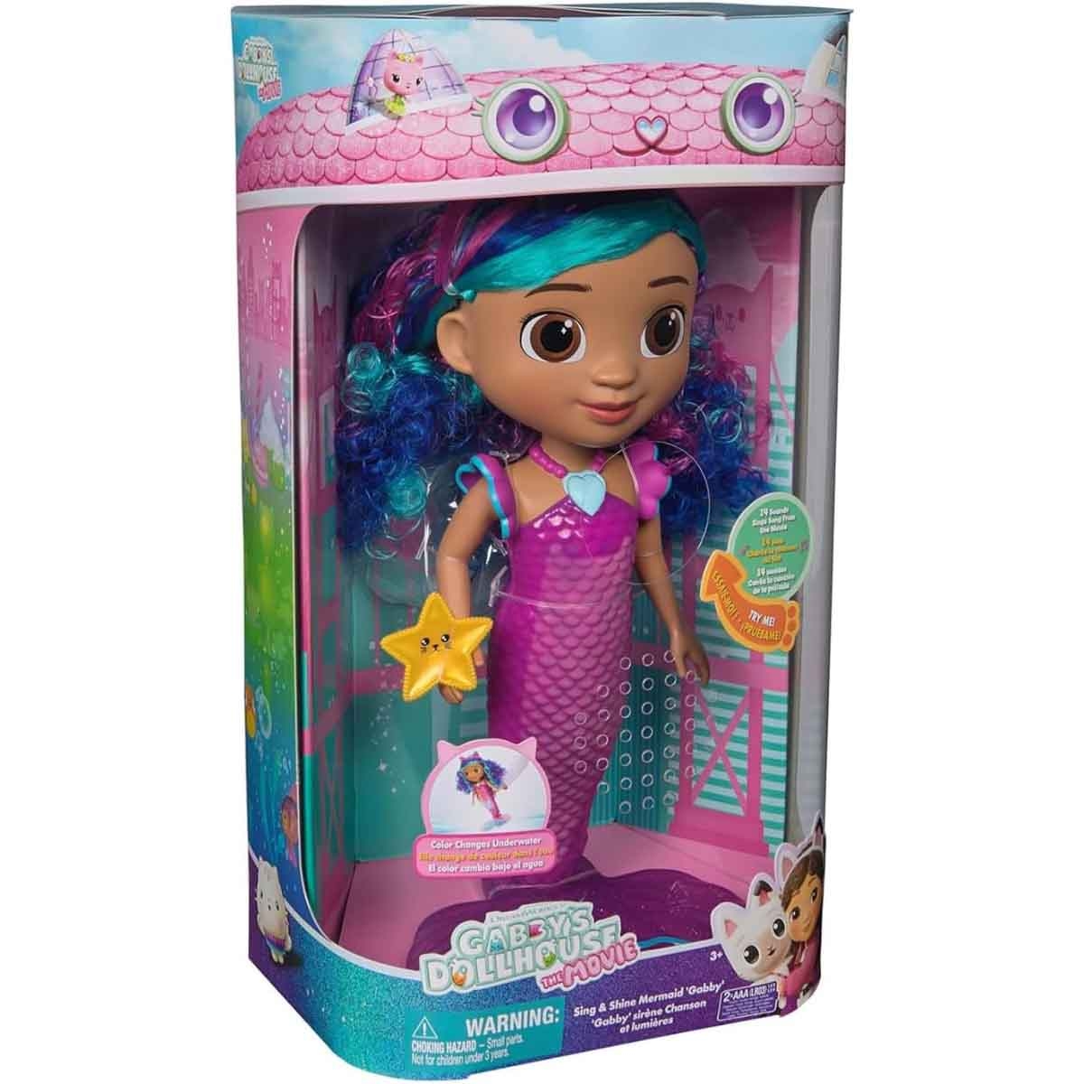 Gabby's Dollhouse 14" Movie Feature Mermaid Doll Unisex, 3-4 Years