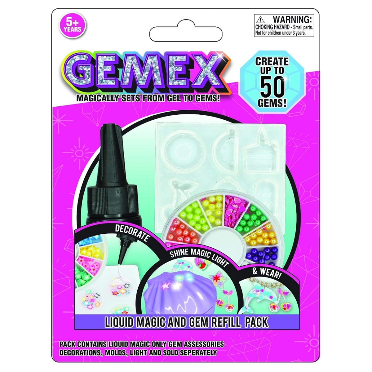 Gemex Liquid Mold & Gems Refill Pack Girls, 5-7 Years