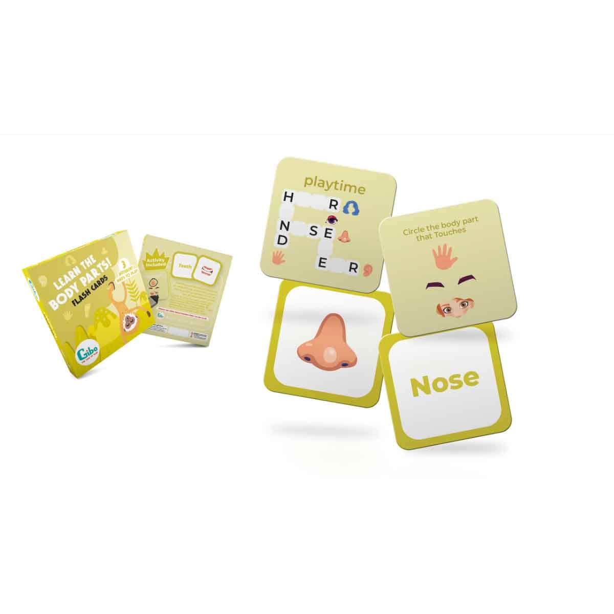 Gibo Learn The Body Parts Flash Card Unisex, 3-4 Years