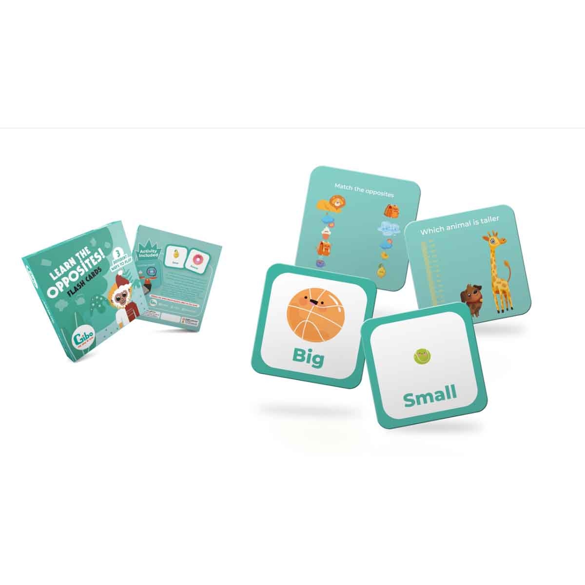 جيبو بطاقات تعليمية: تعلم المتضادات للأطفال من عمر 3 إلى 4 سنوات