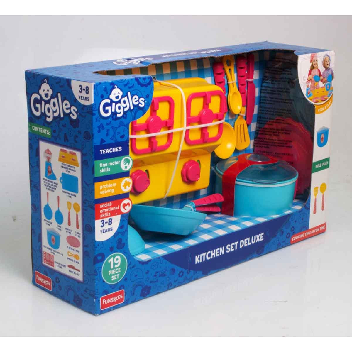 جيجلز مجموعة مطبخ ديلوكس للأولاد والبنات عمر 3-4 سنوات
