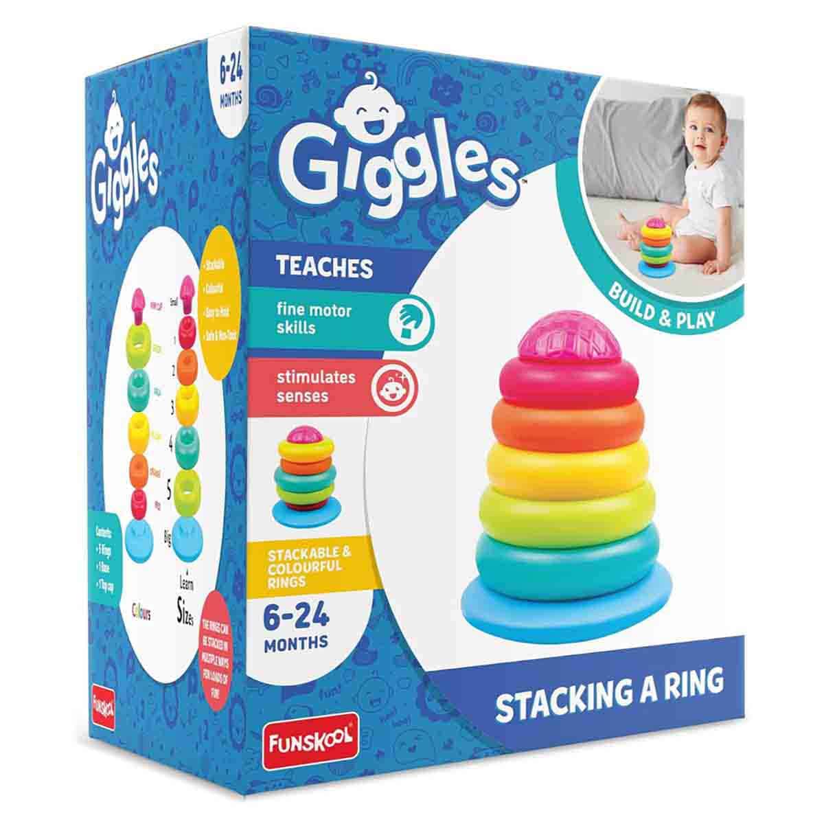 Giggles Stack a Ring Stacking Toy Toddler, 0-2 Years