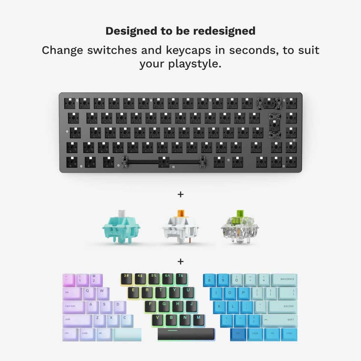لوحة مفاتيح Glorious GMMK2 RGB ANSI Layout Barebone