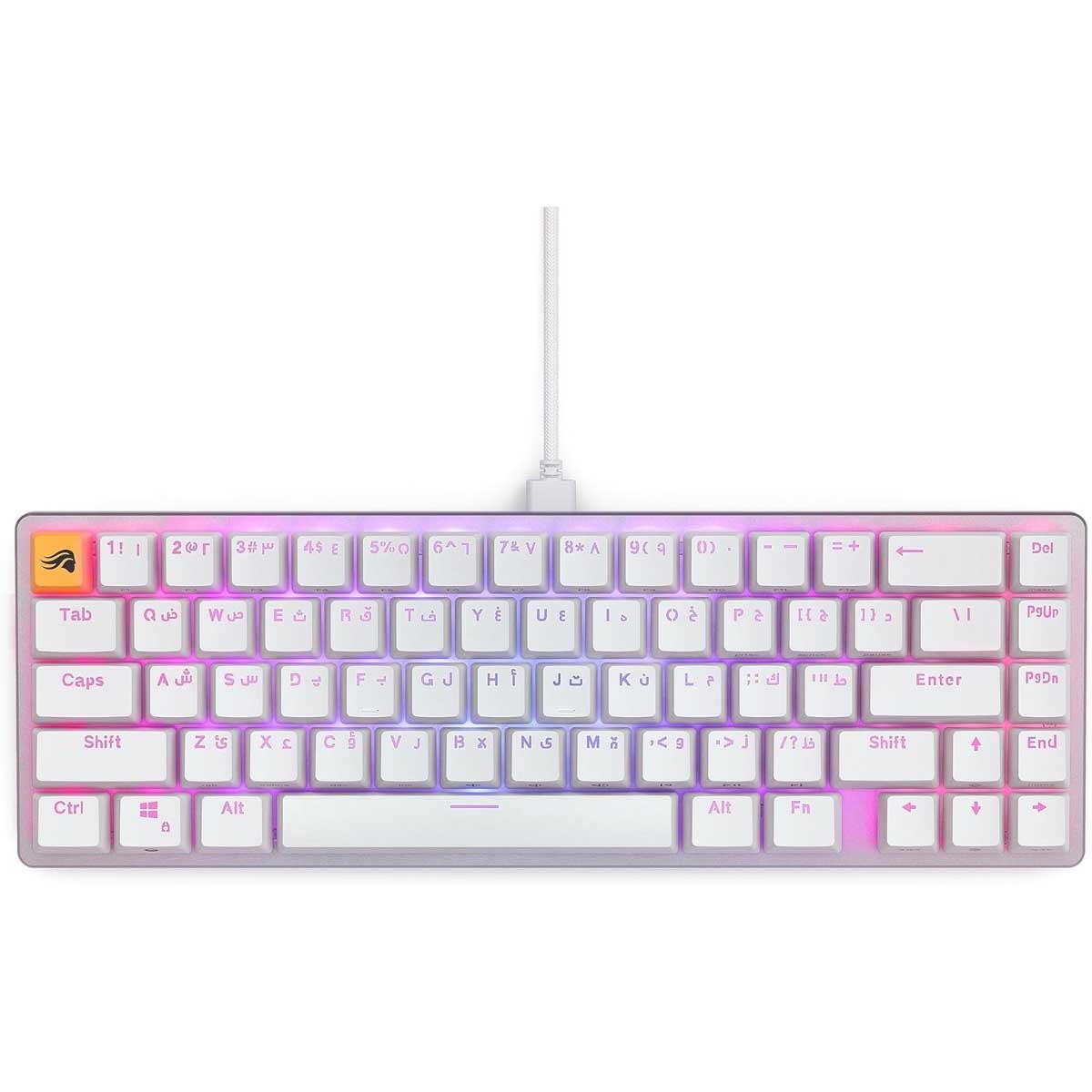 لوحة مفاتيح الألعاب الميكانيكية السلكية Glorious GMMK2 Compact 65% عربية جاهزة للاستخدام مع إضاءة RGB