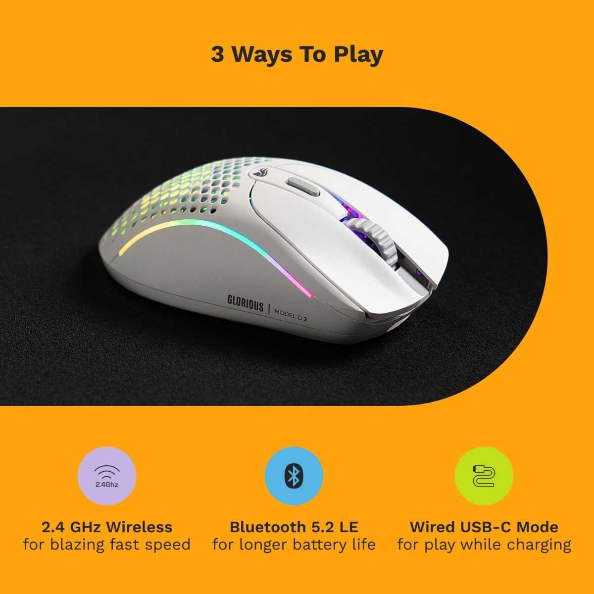 فأرة الألعاب اللاسلكية Glorious Model D2 RGB