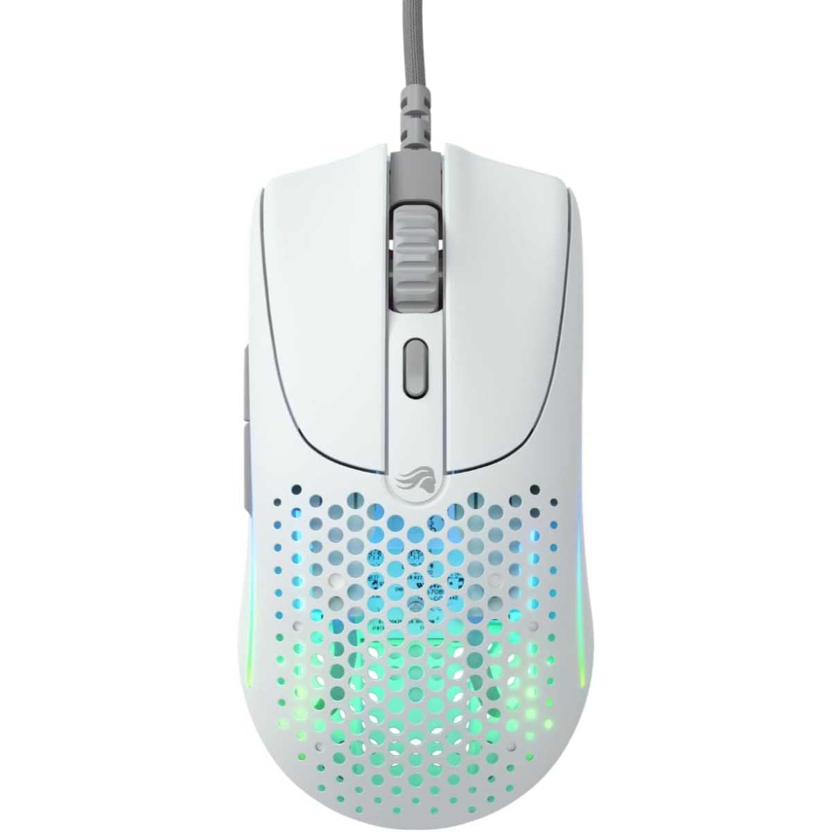 ماوس الألعاب السلكي RGB موديل O 2 باللون الأبيض غير اللامع الرائع
