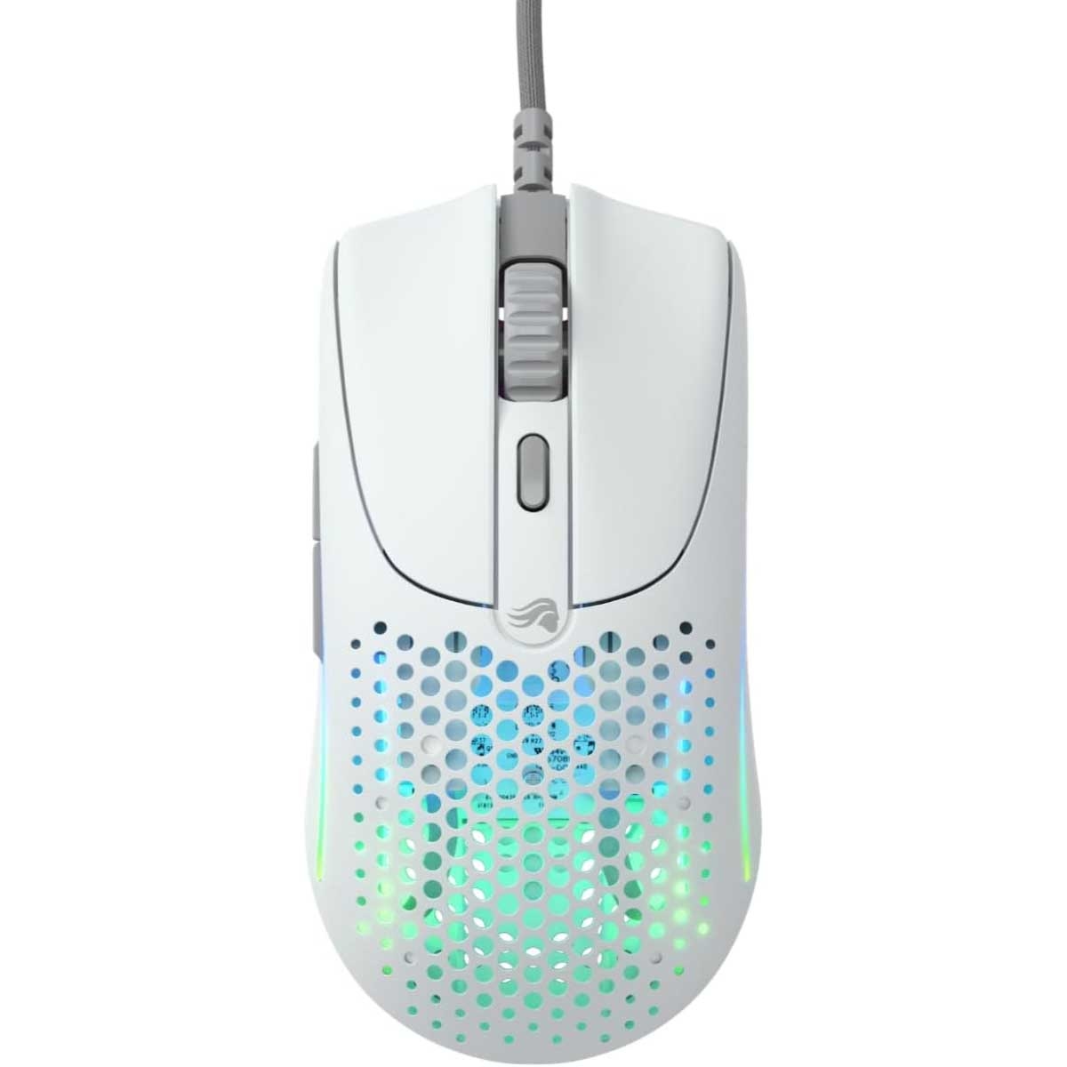 ماوس الألعاب السلكي RGB موديل O 2 باللون الأبيض غير اللامع الرائع
