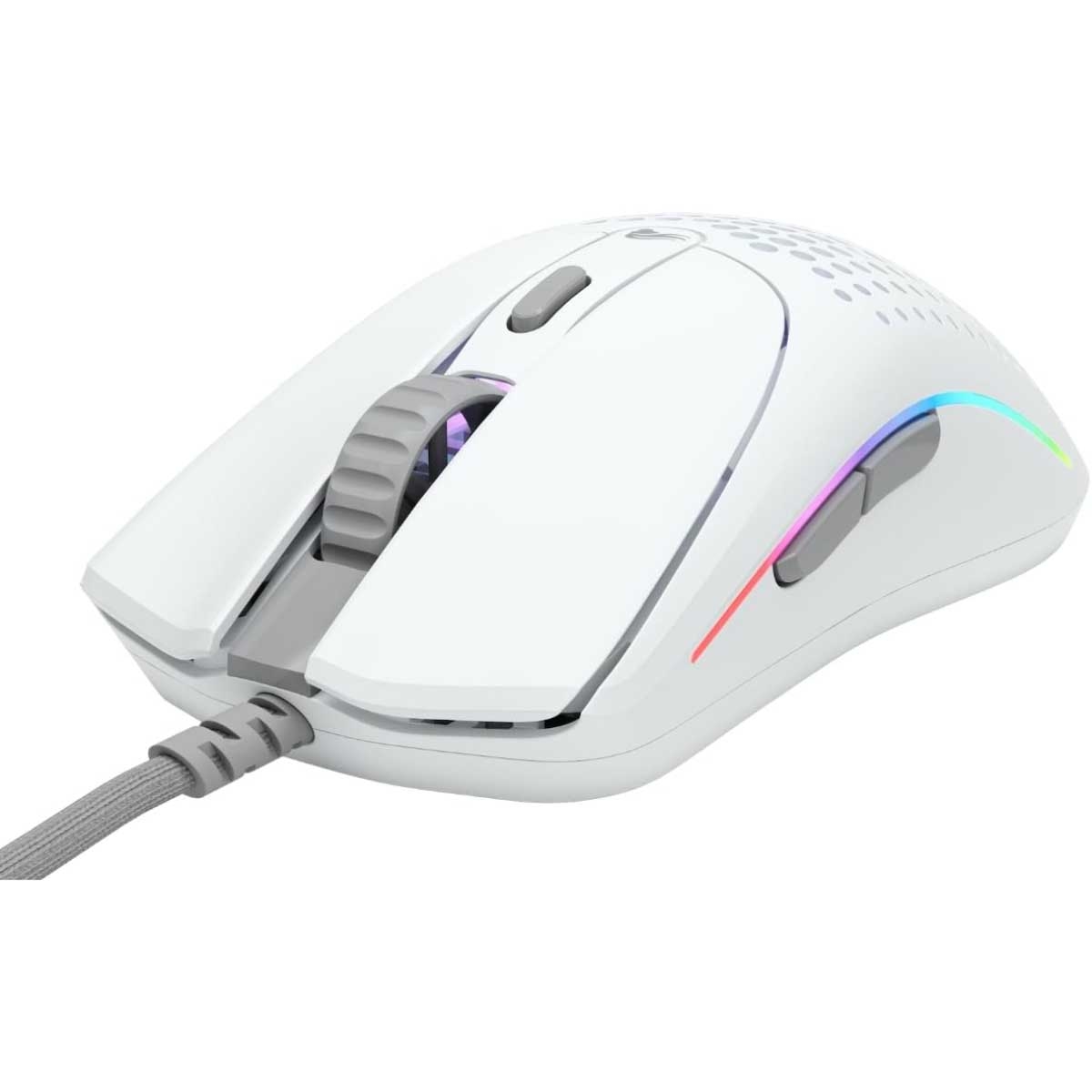 ماوس الألعاب السلكي RGB موديل O 2 باللون الأبيض غير اللامع الرائع