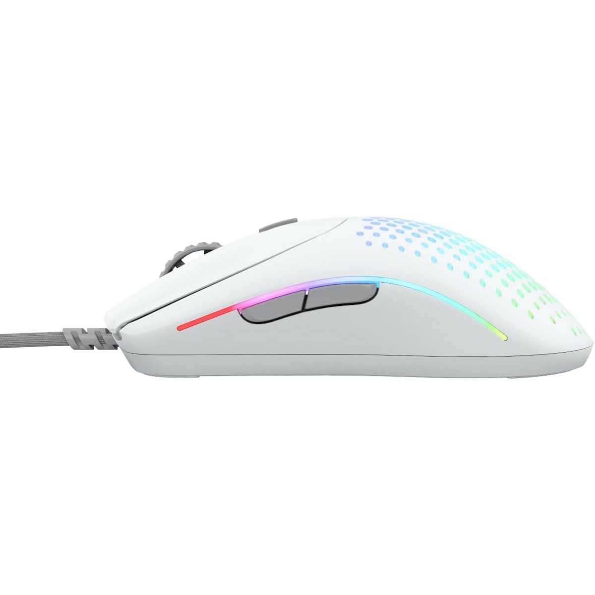 ماوس الألعاب السلكي RGB موديل O 2 باللون الأبيض غير اللامع الرائع