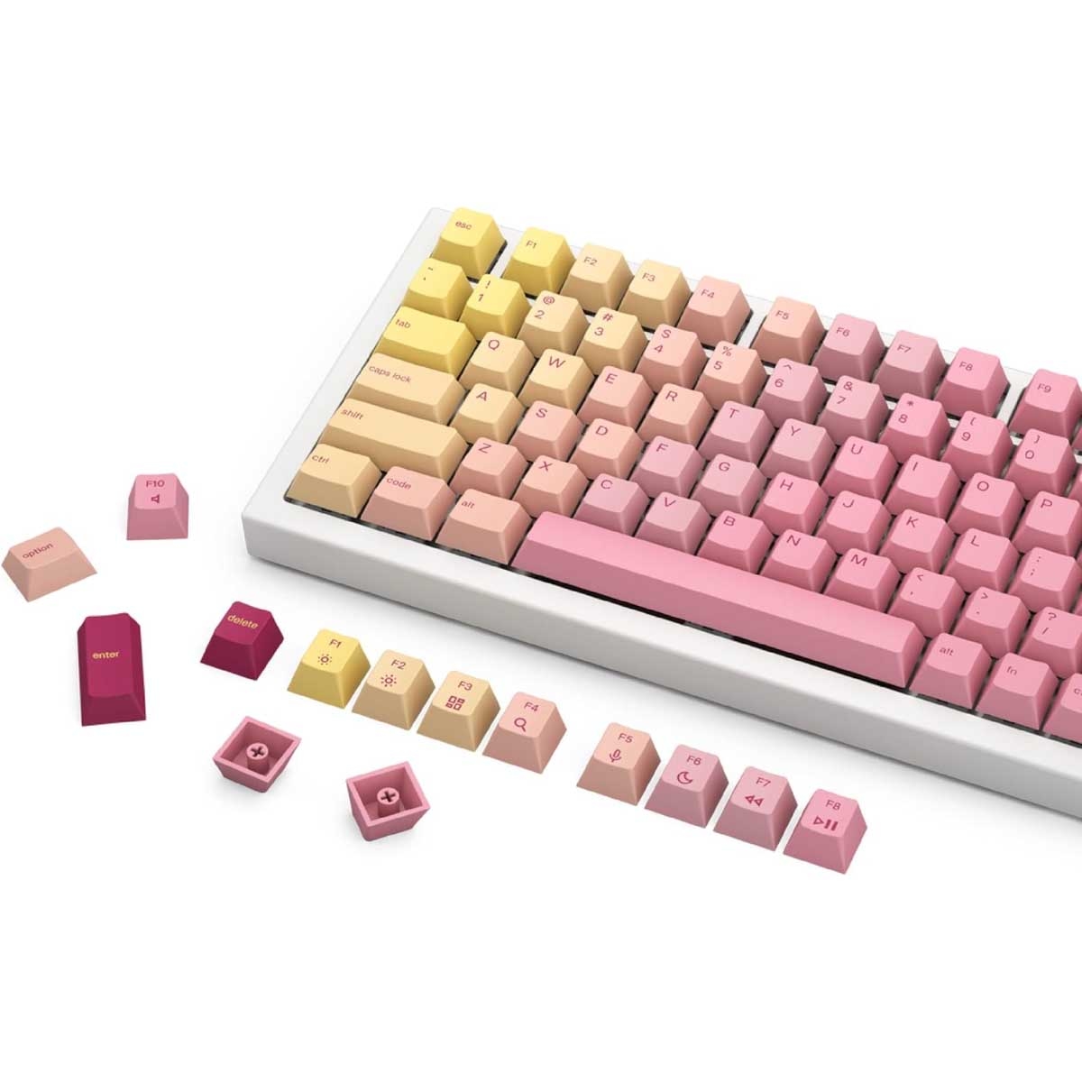 أغطية مفاتيح ألعاب ميكانيكية من نوع Glorious Pink Grapefruit GPBT Forge