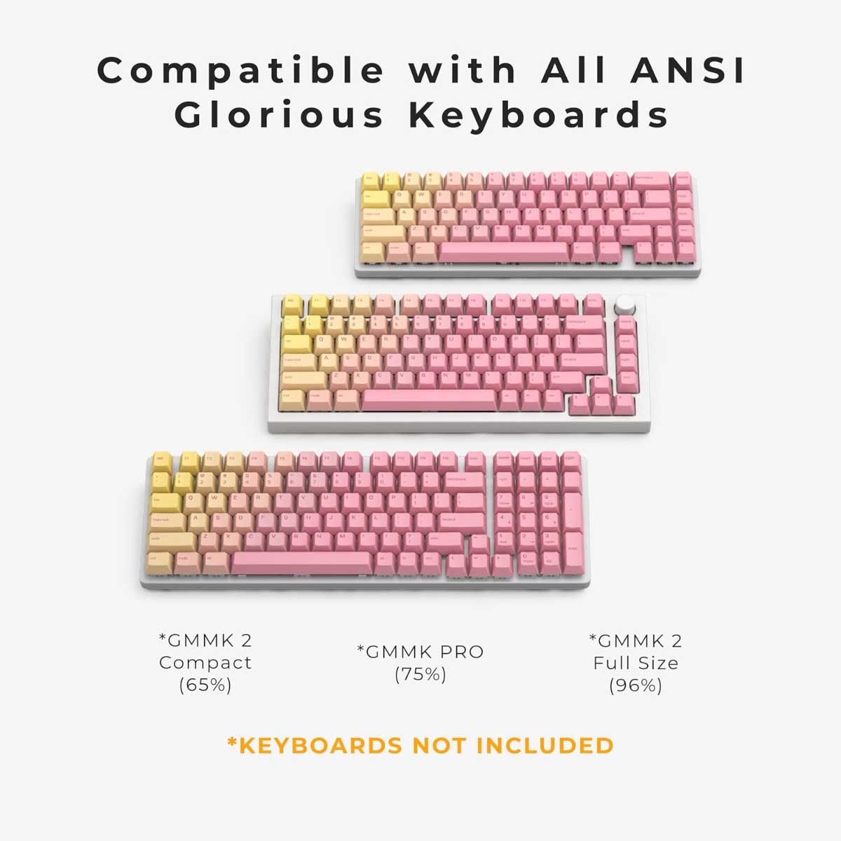أغطية مفاتيح ألعاب ميكانيكية من نوع Glorious Pink Grapefruit GPBT Forge