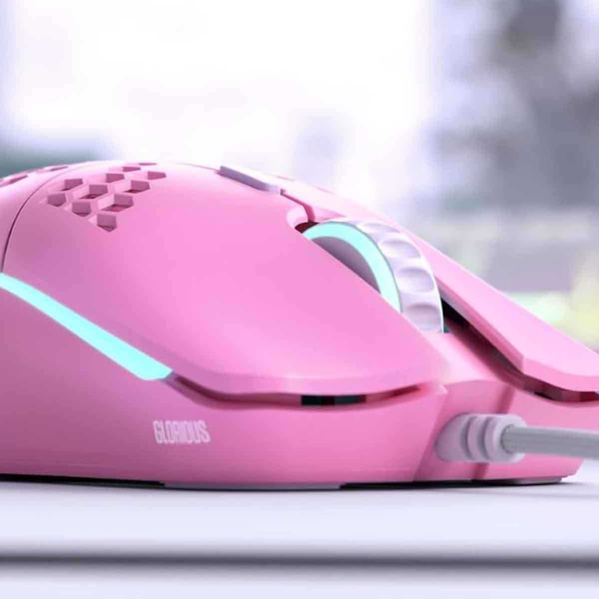 Glorious Pink Model O Minus Wired Forge RGB Gaming Mouse