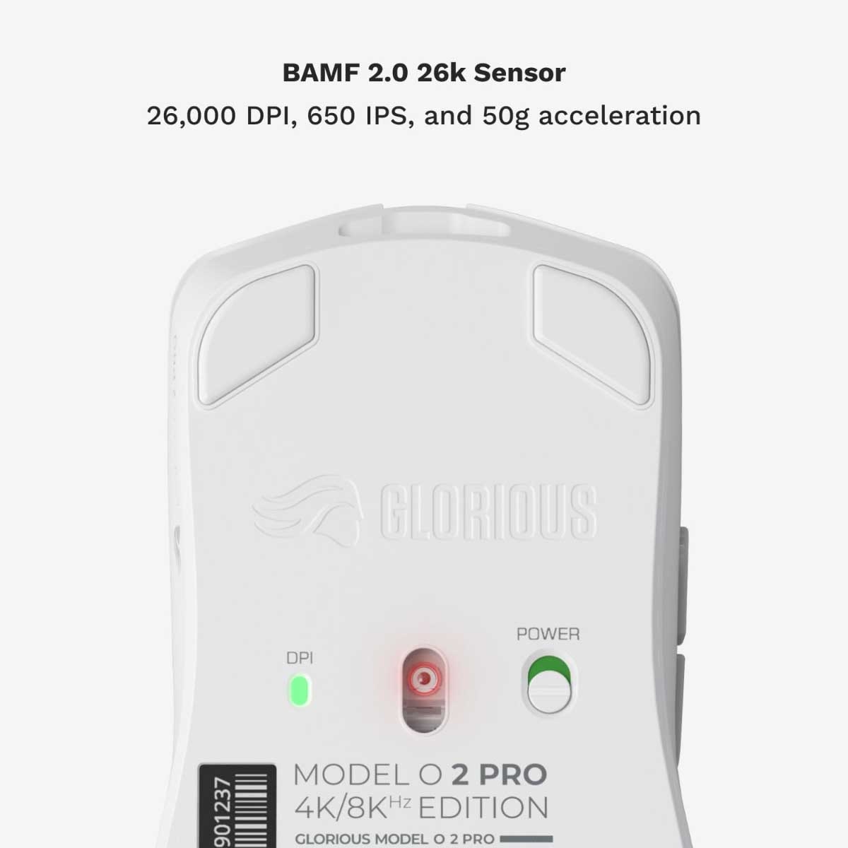 ماوس الألعاب اللاسلكي Glorious White Model O 2 PRO بدقة 4K/8K