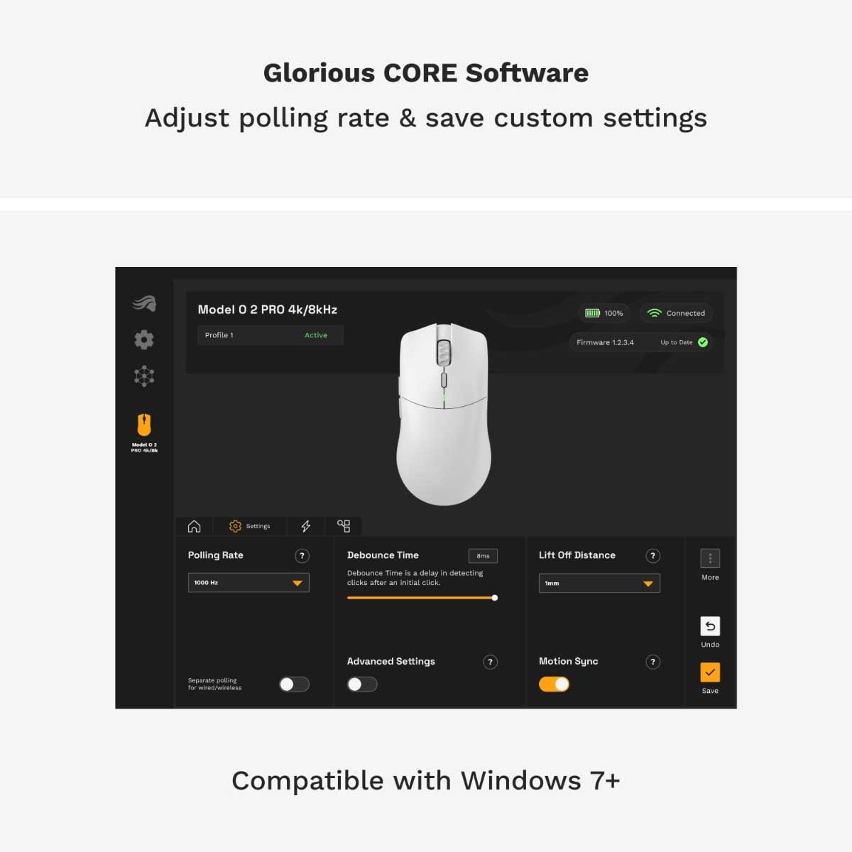 ماوس الألعاب اللاسلكي Glorious White Model O 2 PRO بدقة 4K/8K